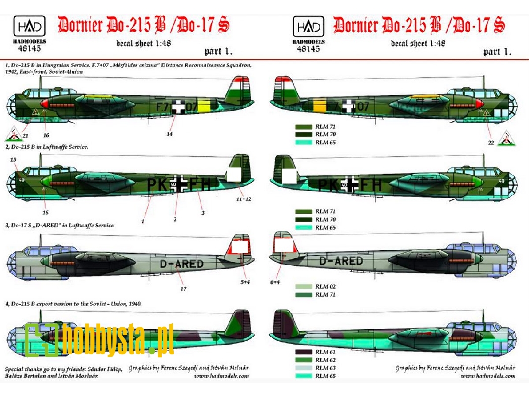 Dornier Do-215 B/ Do-17 S Hungarian, Russian, German - zdjęcie 1 Dornier Do-215 B/ Do-17 S Hungarian, Russian, German - zdjęcie 1