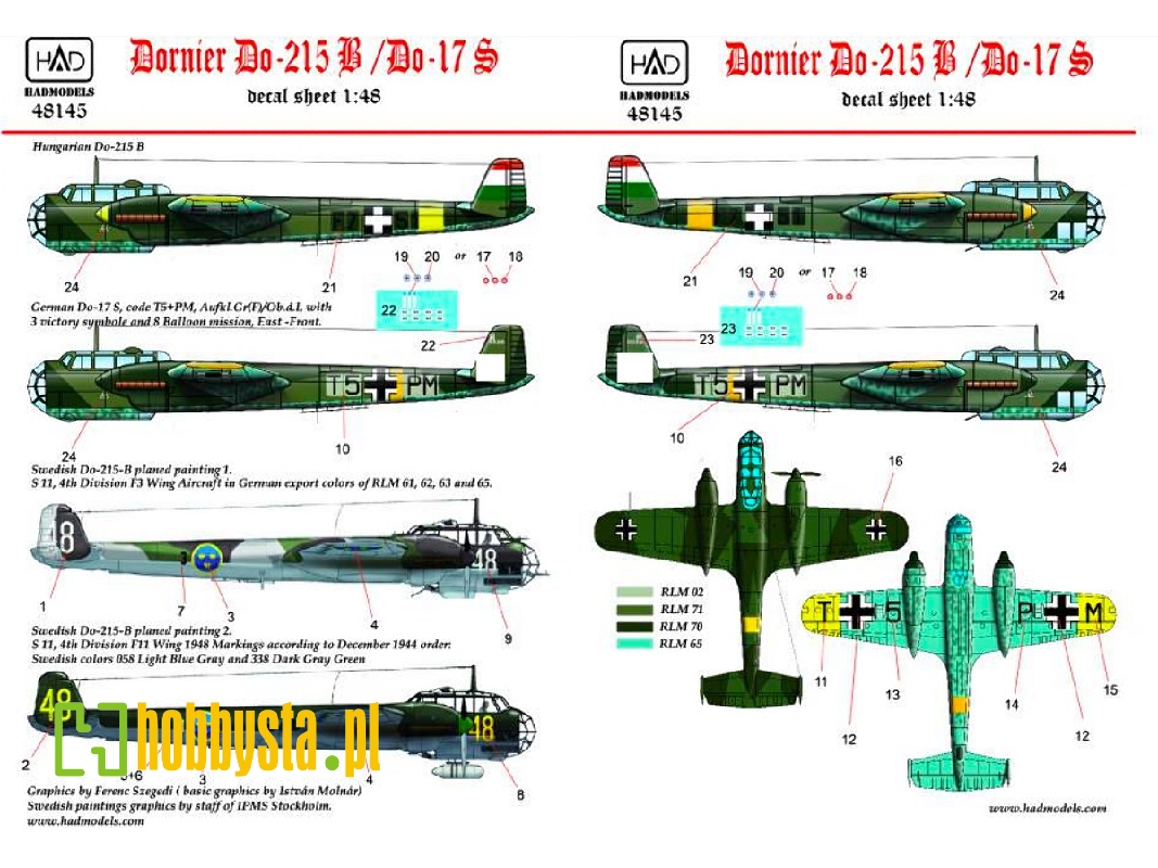 Dornier Do-215 B-4 / Do-17s ( Hungarian, Swedish, German) - zdjęcie 1 Dornier Do-215 B-4 / Do-17s ( Hungarian, Swedish, German) - zdjęcie 1
