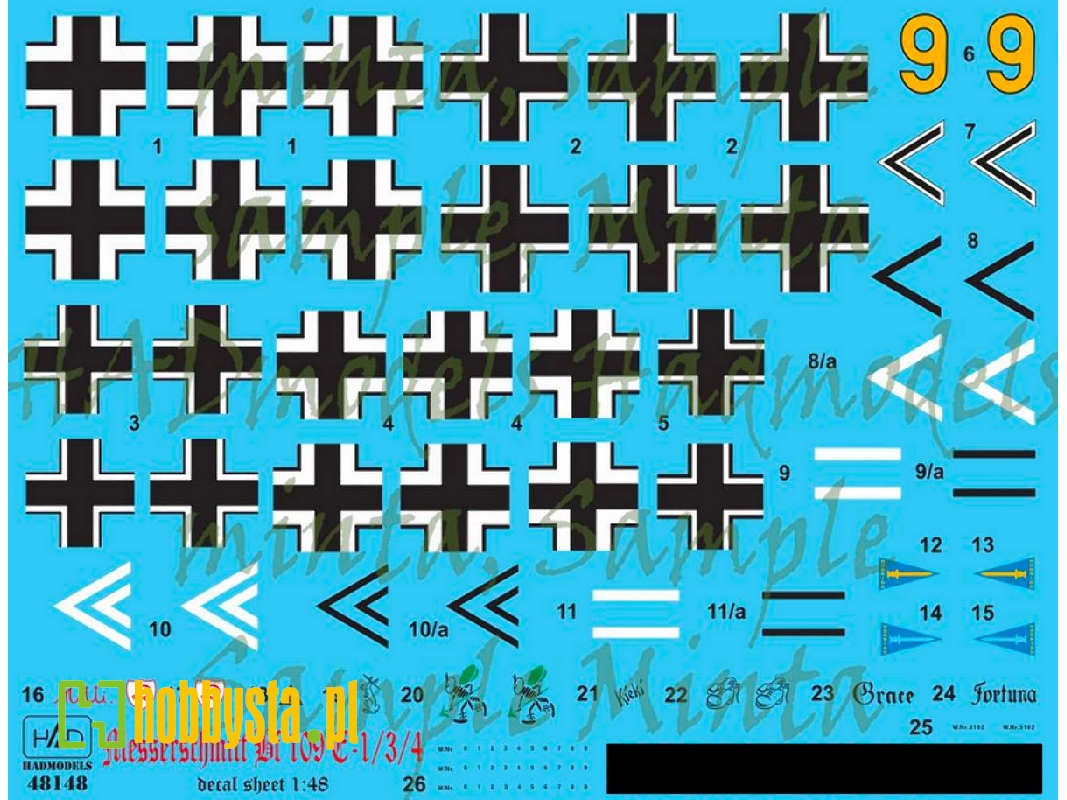 Me Bf 109 E1/ 3/ 4 Kieki, Grace, Fortuna, Motti - zdjęcie 1 Me Bf 109 E1/ 3/ 4 Kieki, Grace, Fortuna, Motti - zdjęcie 1
