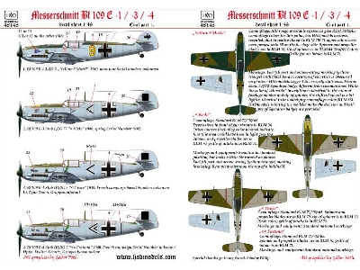 Me Bf 109 E1/ 3/ 4 Kieki, Grace, Fortuna, Motti - zdjęcie 2