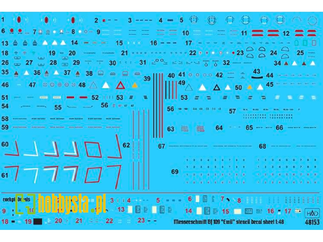 Bf 109 E Full Stencil Sheet - zdjęcie 1