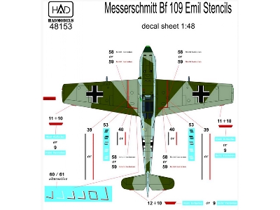 Bf 109 E Full Stencil Sheet - zdjęcie 5