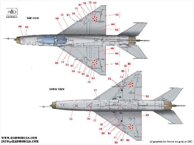 Mig-21 Um Hunaf Stencils For Ddr And Silver Painting - zdjęcie 2