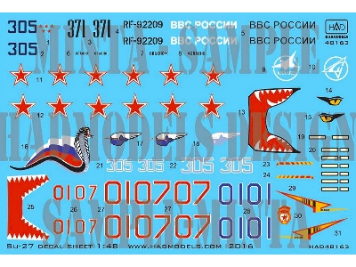 Su-27 Russian Red 01; 07; Blue 01; 305 - zdjęcie 1