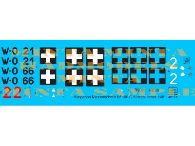 Messerschmitt Bf 109 G-6 Hun W0+21, W0+66, Red 2 - zdjęcie 1