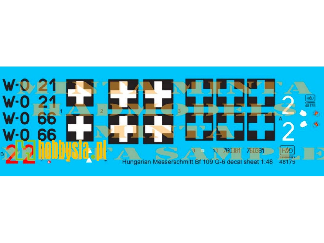 Messerschmitt Bf 109 G-6 Hun W0+21, W0+66, Red 2 - zdjęcie 1 Messerschmitt Bf 109 G-6 Hun W0+21, W0+66, Red 2 - zdjęcie 1