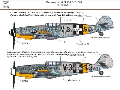 Messerschmitt Bf 109 G-2/ G-4 Hunv.3+13; V.3+50 - zdjęcie 2