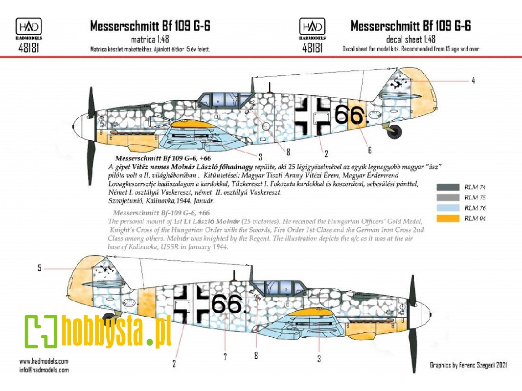 Messerschmitt Bf 109 G-6 "erzsike" 66 - zdjęcie 1 Messerschmitt Bf 109 G-6 "erzsike" 66 - zdjęcie 1