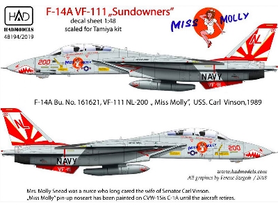 F-14a Vf111 Sundowners Miss Molly - zdjęcie 2
