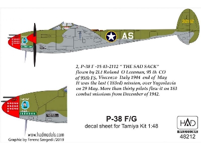 P-38 F/ G For Tamiya Kit Above Europe - zdjęcie 6