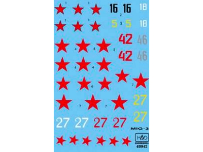 Mig-3 Silver 46, White 18, Black 16, Red 42, Red 27 - zdjęcie 1