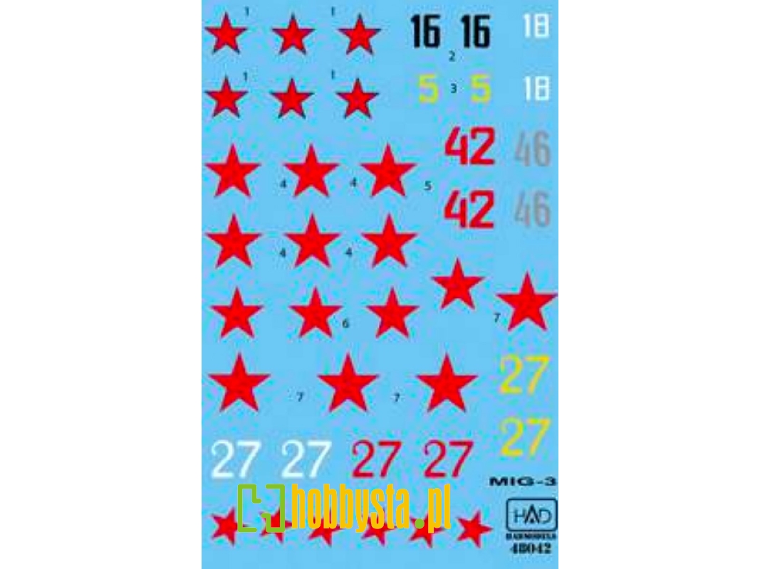 Mig-3 Silver 46, White 18, Black 16, Red 42, Red 27 - zdjęcie 1 Mig-3 Silver 46, White 18, Black 16, Red 42, Red 27 - zdjęcie 1