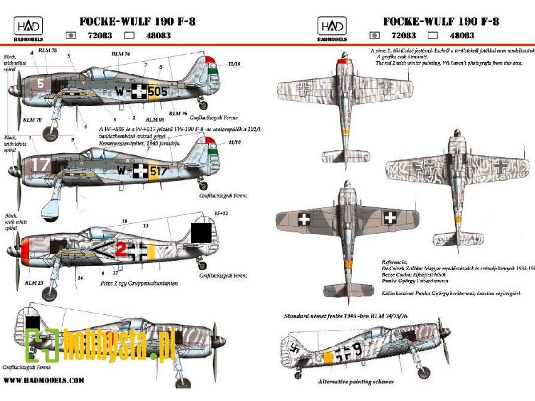 Fw-190 F-8 Red 2; 9; W-517; W505 - zdjęcie 1 Fw-190 F-8 Red 2; 9; W-517; W505 - zdjęcie 1