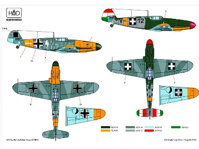 Corrected Messershmitt Bf 109 F-4/ B Hungarian V0+39 Aladár Heppes, V-+12, German White 4 - zdjęcie 3