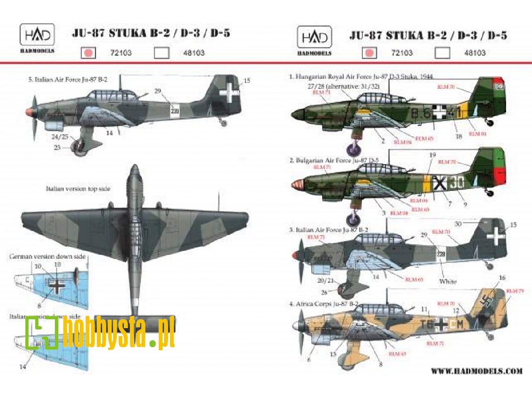 Ju-87 Stuka B-2, D-3, D-5 - zdjęcie 1 Ju-87 Stuka B-2, D-3, D-5 - zdjęcie 1