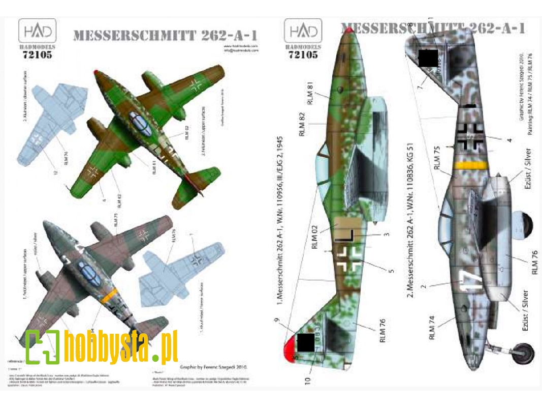 Messerschmitt Me 262 A-1 Luftwaffe Black L, White 17 - zdjęcie 1 Messerschmitt Me 262 A-1 Luftwaffe Black L, White 17 - zdjęcie 1