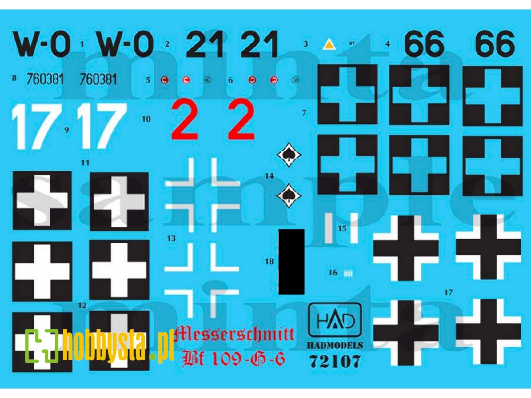 Messerschmitt Bf 109 G-6 Hun W0+2, W0+66, Red 2, Luftwaffe White 17 - zdjęcie 1 Messerschmitt Bf 109 G-6 Hun W0+2, W0+66, Red 2, Luftwaffe White 17 - zdjęcie 1