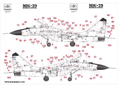 Mig-29 Full Russian Stencil - zdjęcie 2