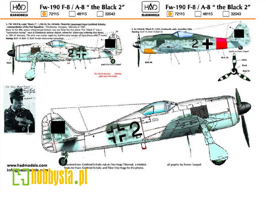 Fw-190 F-8 / A-8 Luftwaffe Black 2 - zdjęcie 1 Fw-190 F-8 / A-8 Luftwaffe Black 2 - zdjęcie 1