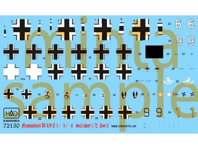 Me Bf 109 E 1/ 3/ 4 Part 2 White 9, White 6, Black 9 Schnauzl, Yellow 1 - zdjęcie 1