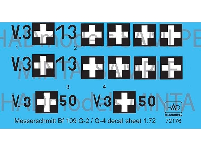 Messerschmitt Bf 109 G-2/ G-4 Hunv.3+13; V.3+50 - zdjęcie 1