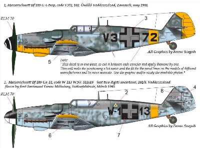 Messerschmitt Bf 109 G-14 / G-6 Trop Hun V3+72; W-1+13 - zdjęcie 2