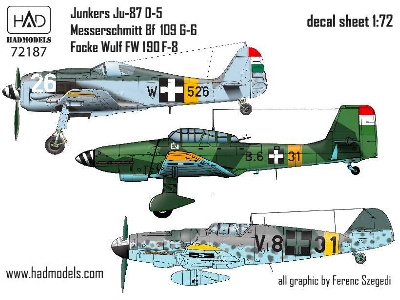 Bf 109 G-6, Ju-87 D-5, Fw 190 F-8 Hungarian Planes - zdjęcie 2