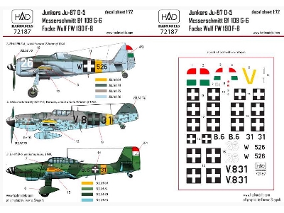 Bf 109 G-6, Ju-87 D-5, Fw 190 F-8 Hungarian Planes - zdjęcie 3