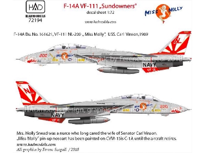 F-14a Vf111 "sundowners" - Miss Molly - zdjęcie 2