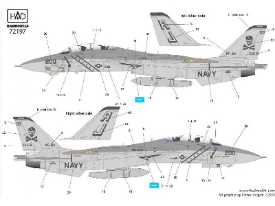F-14a Vf-84 Jolly Rogers Uss Nimitz Low Visibility (For Tamiya) - zdjęcie 3