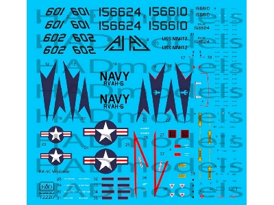 Ra-5c Vigilante Part 3 / Uss Nimizt With Full Stencil - zdjęcie 1