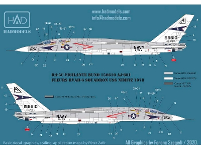Ra-5c Vigilante Part 3 / Uss Nimizt With Full Stencil - zdjęcie 4