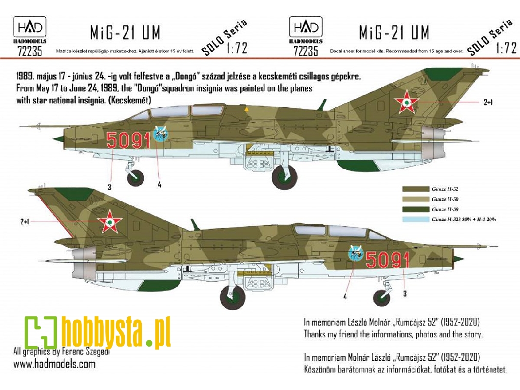 Mig-21 Um 5091 "dongo" Squadron With Star National Insignias - zdjęcie 1
