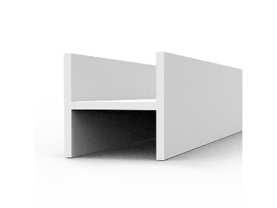 Beam H Shape 4.00 X 4.00 X 350mm - Styrene (1 Piece) - zdjęcie 1