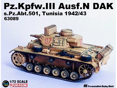 Pz.Kpfw.Iii Ausf.N - Dak S.Pz.Abt.501 Tunisia 1942/1943 - zdjęcie 1