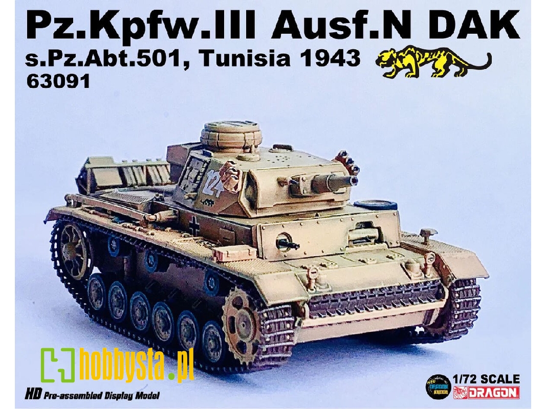 Pz.Kpfw.Iii Ausf.N - Dak S.Pz.Abt.501 Tunisia 1942/1943 (W/"tiger" Insignia) - zdjęcie 1 Pz.Kpfw.Iii Ausf.N - Dak S.Pz.Abt.501 Tunisia 1942/1943 (W/"tiger" Insignia) - zdjęcie 1