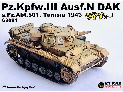 Pz.Kpfw.Iii Ausf.N - Dak S.Pz.Abt.501 Tunisia 1942/1943 (W/"tiger" Insignia) - zdjęcie 4