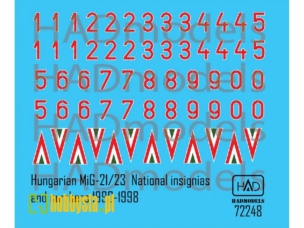 Hungarian National Insignias & Numbers For Mig-21 And Mig-23 (1990-1998) - zdjęcie 1
