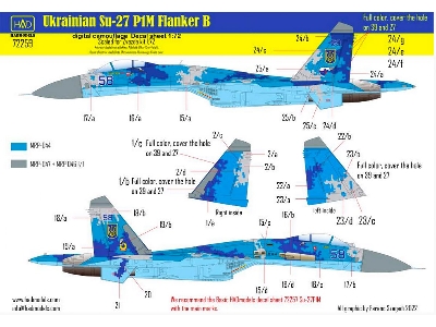 Ukrainian Su-27 P1m Flanker B Digit Camouflage Decal Sheet - zdjęcie 2