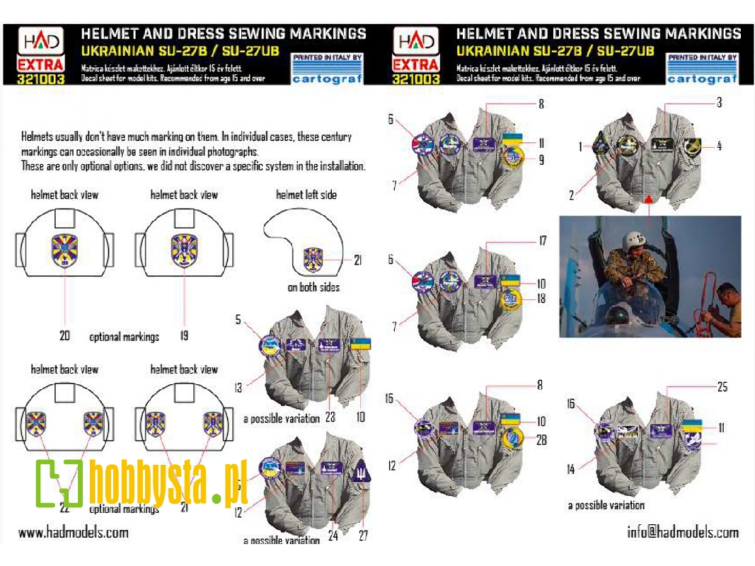 Ukrainian Helmets And Sewing Patches For Su-27b/Ub - zdjęcie 1