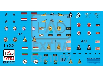 F-14a/D Helmet And Dress Sewing Markings Vf-2 Vf-101 Vf-31 Decal Sheet - zdjęcie 2