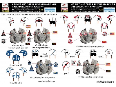 F-14a/D Helmet And Dress Sewing Markings Vf-143 Vf-213 Vf-41 Decal Sheet - zdjęcie 1