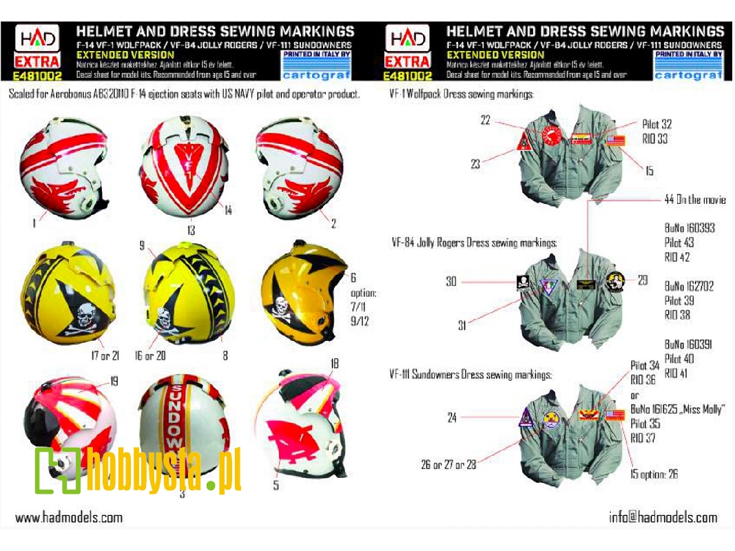 F-14 Helmets And Military Dress Sewing For F-14 (Vf-111, Vf-41,vf-1) - zdjęcie 1 F-14 Helmets And Military Dress Sewing For F-14 (Vf-111, Vf-41,vf-1) - zdjęcie 1