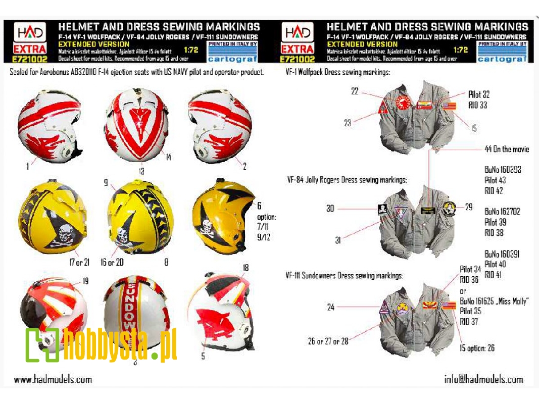 F-14 Helmets And Military Dress Sewing For F-14 (Vf-111, Vf-41,vf-1) - zdjęcie 1 F-14 Helmets And Military Dress Sewing For F-14 (Vf-111, Vf-41,vf-1) - zdjęcie 1