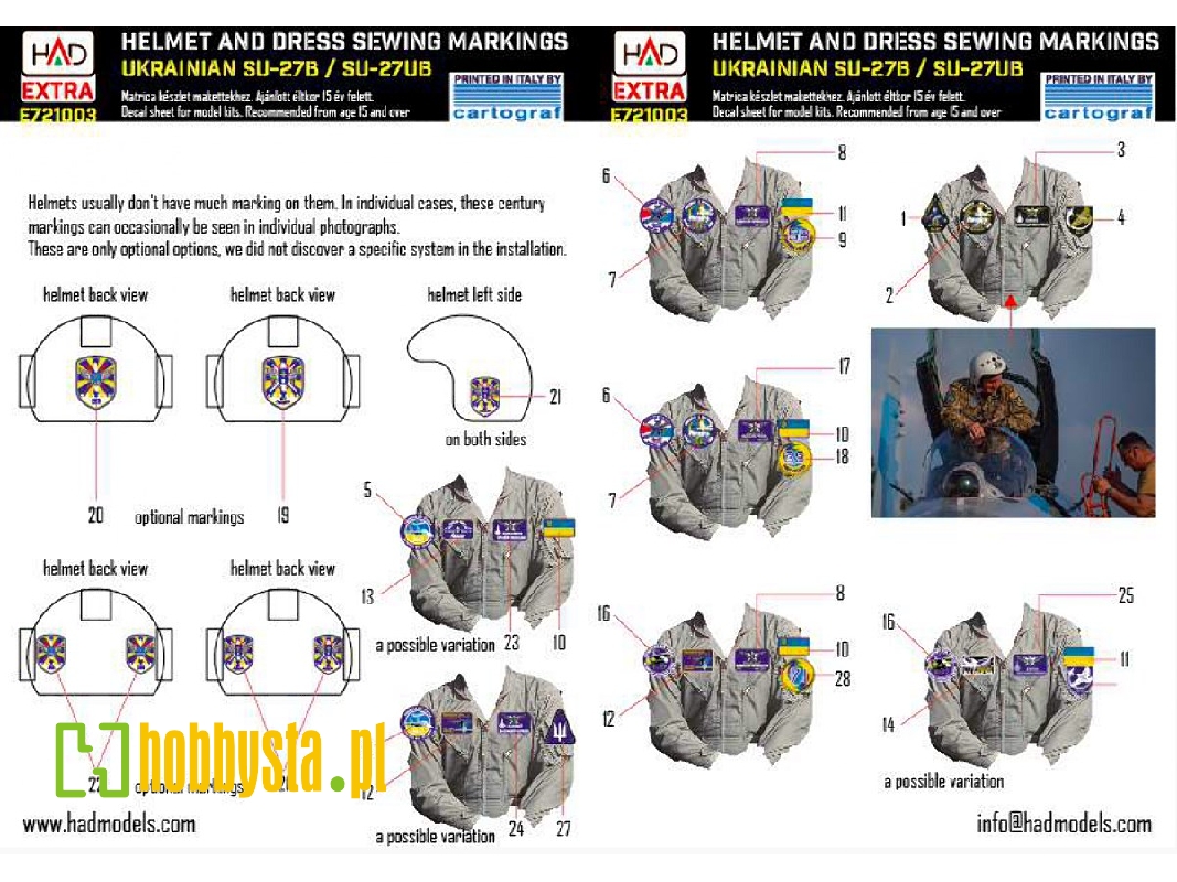Ukrainian Helmets And Sewing Patches For Su-27b/Ub - zdjęcie 1
