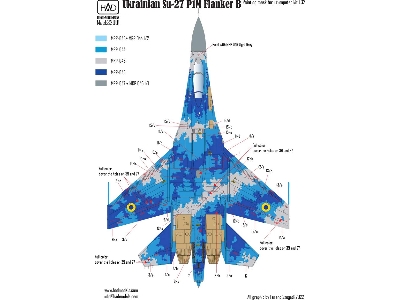 Ukrainian Su-27 P1m Flanker B - Painting Mask (For Trumpeter) - zdjęcie 2
