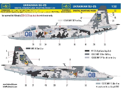 Ukrainian Su-25 Digital Camouflage Painting Mask (For Trumpeter) - zdjęcie 1