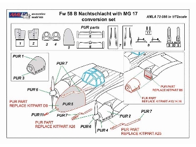 Focke-wulf Fw-58 B Nachtschlacht With Mg 17 (For Azur, Fromm And Special Hobby Kits) - zdjęcie 4