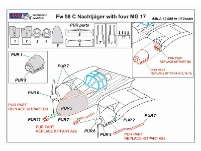 Focke-wulf Fw-58 C Nachtjäger With Four Mg 17 (For Azur, Fromm And Special Hobby Kits) - zdjęcie 4