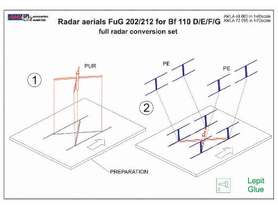 Messerschmitt Bf-110 D/E/F/G - Full Radar Aerials Conversion Fug 202/212 (For Dragon, Eduard And Fujimi Kits) - zdjęcie 4